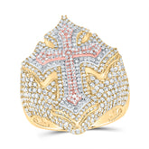 2 7/8CTW-DIA NK CROSS MENS RING